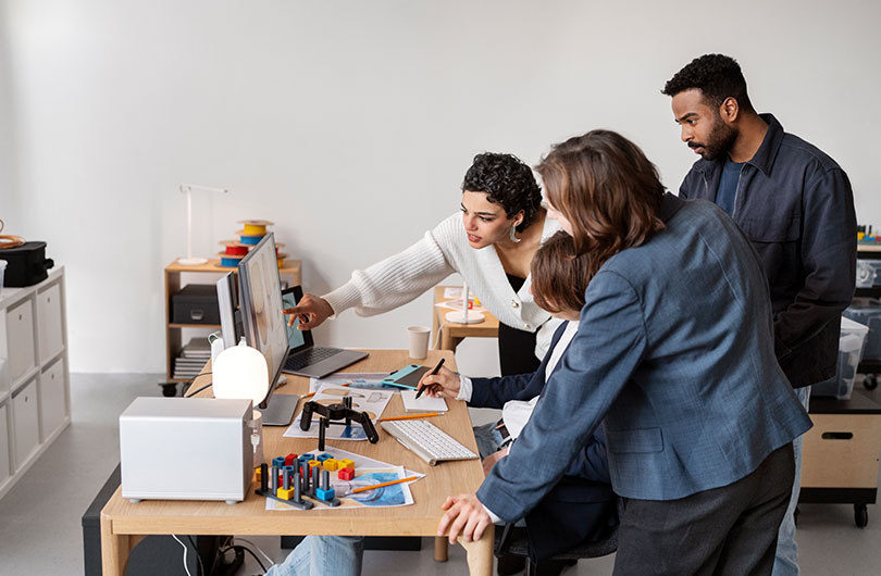 A Team is discussing project on system